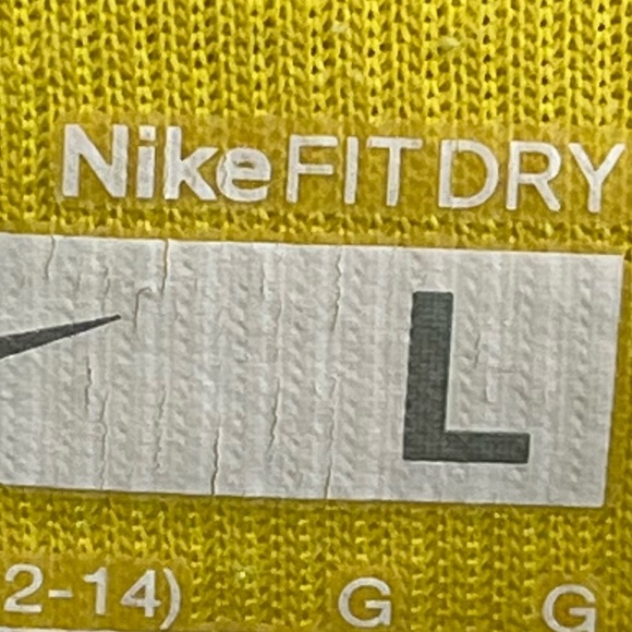 Nike Ribbed Tank Top 33 Yellow Green Sz L Cool Unique Athletic Track Gorpcore - Picture 8 of 14